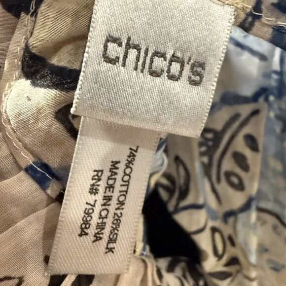 Chico’s Ruffle Floral Scarf Long Beachy Boho *FLAW* - Picture 10 of 13